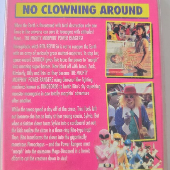 No Clowning Around VHS Mighty Morphin Power Rangers - Picture 7 of 10